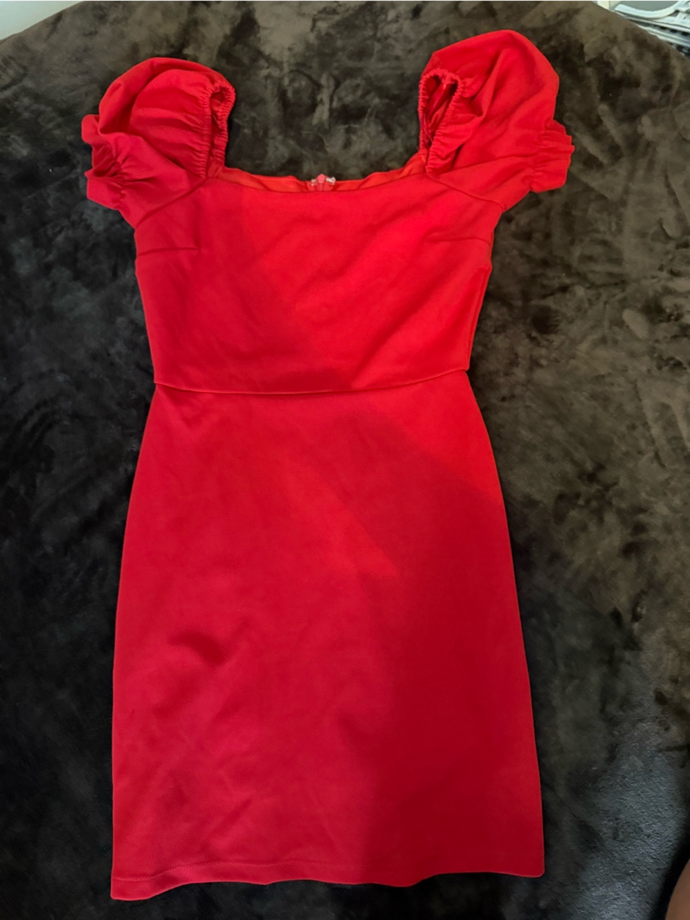 She + Sky Red Strapless Midi Dress
